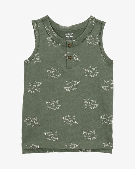  Product image 1 of Toddler Shark Sleeveless Slub Jersey Tank