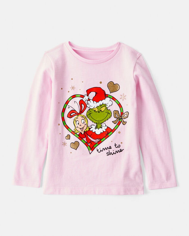 Product image 1 of Toddler Girl Christmas Dr. Seuss™ The Grinch Long-Sleeve Graphic Tee - Pink