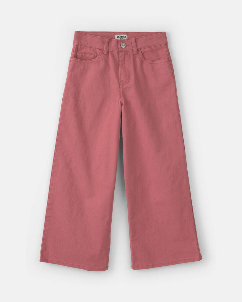 OshKosh B'gosh Girls Cropped Wide-Leg Pants 10 Red