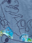 Blue - Baby Dinosaur Cotton Blend Long-Sleeve Tee - Blue, Selected
