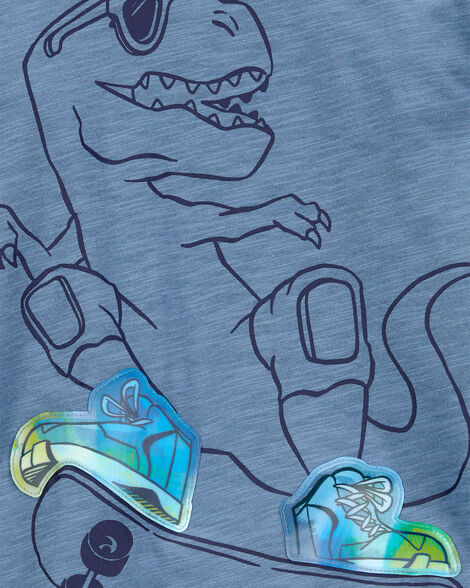 Product image 3 of Baby Dinosaur Cotton Blend Long-Sleeve Tee - Blue