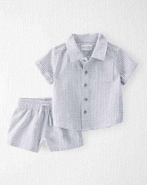 Product image 1 of Baby 2-Piece Organic Cotton Gauze Checkered Set