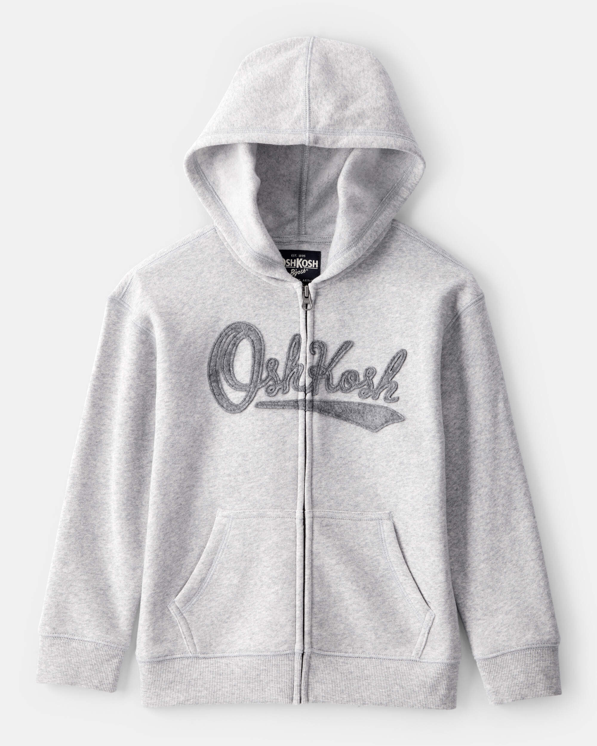 otokos Boys DayDream Fleece Hooded Zip-Up Jacket - Grey - OshKosh