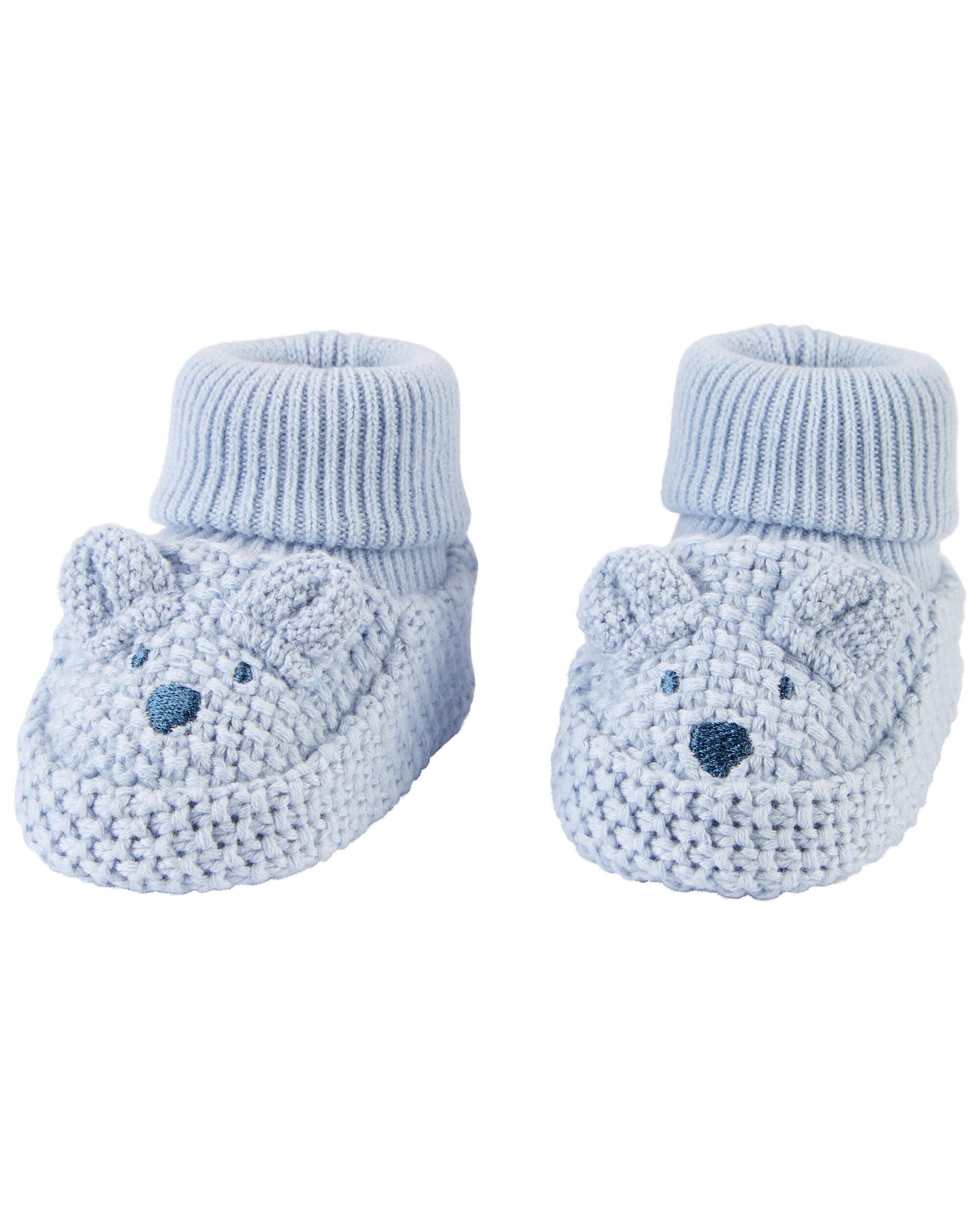 Carter s Baby Boys Bear Crochet Booties NB Blue