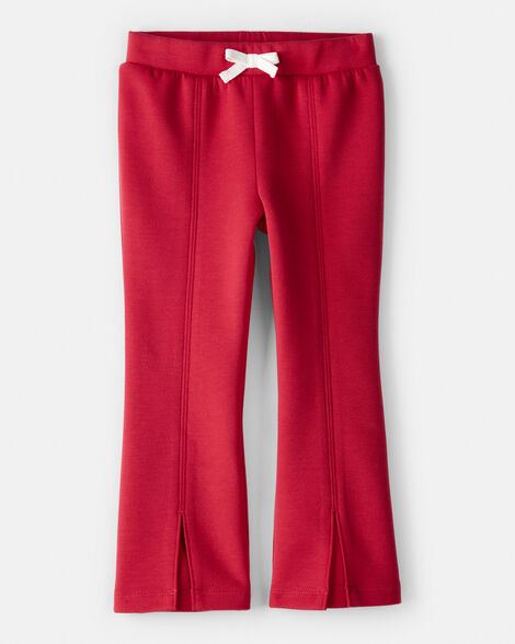 toddler girl pull-on flare pants - red