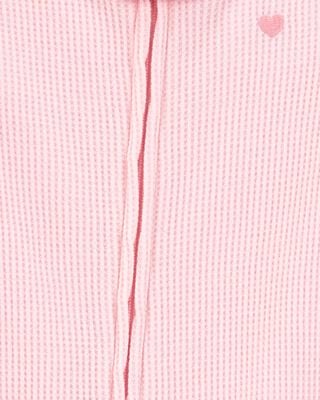 Product image 2 of Toddler Girl Heart Waffle Knit Footie 1-Piece Pajamas - Pink