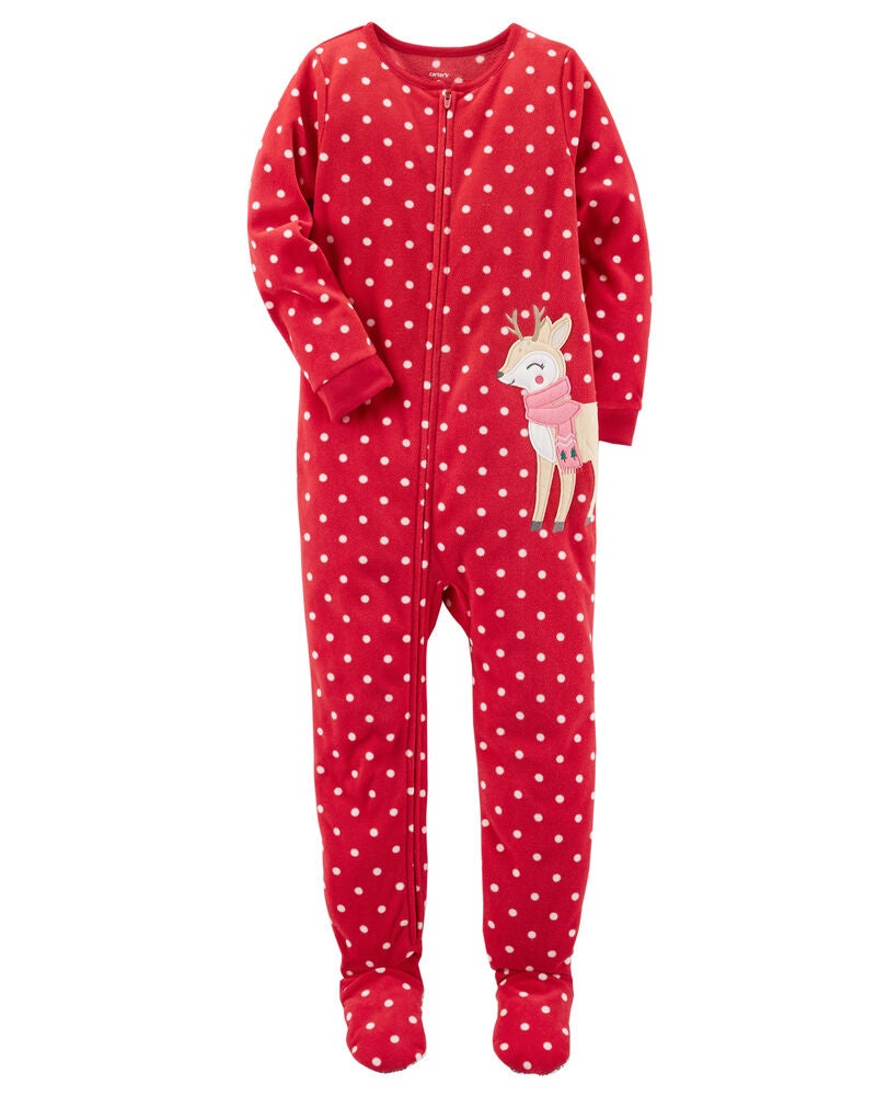 1 Piece Reindeer Fleece Pjs Carters Com