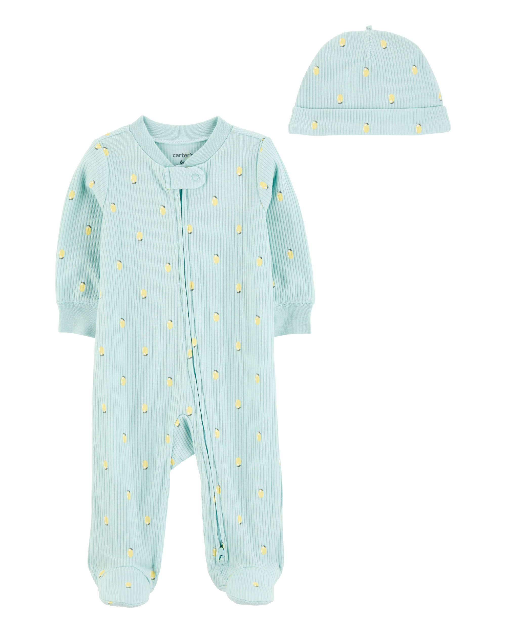 Baby 2-Piece Lemon 2-Way Zip Sleep & Play Pajamas - Blue