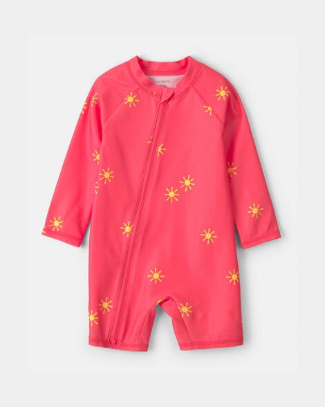 baby boy 1-piece sun swimsuit rashguard - orange