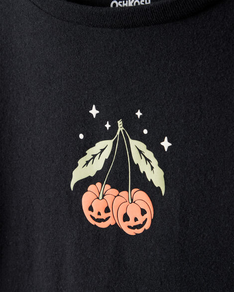 Product image 2 of Girls Halloween Pumpkin Long-Sleeve Graphic Tee - Black