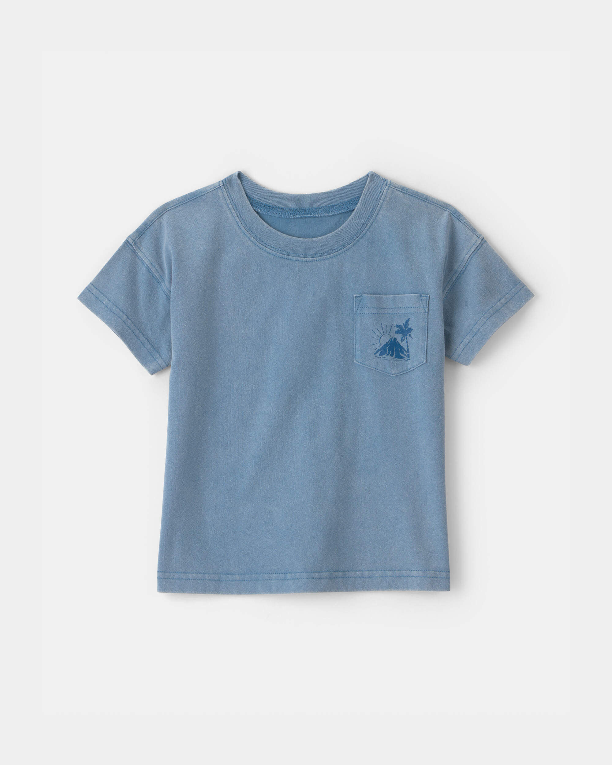 OshKosh Bgosh Toddler Boy Tropical Island Pocket Tee 2T Blue 12$