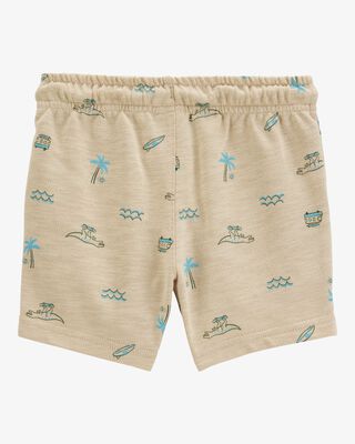 Product image 2 of Toddler Beach Print Pull-On French Terry Shorts - Khaki