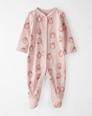 Product image 1 of Baby Organic Cotton Sleep & Play Pajamas in Peach Print