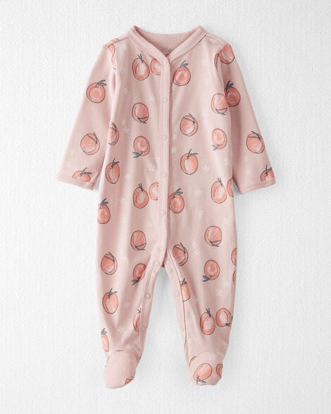 Product image 1 of Baby Organic Cotton Sleep & Play Pajamas in Peach Print