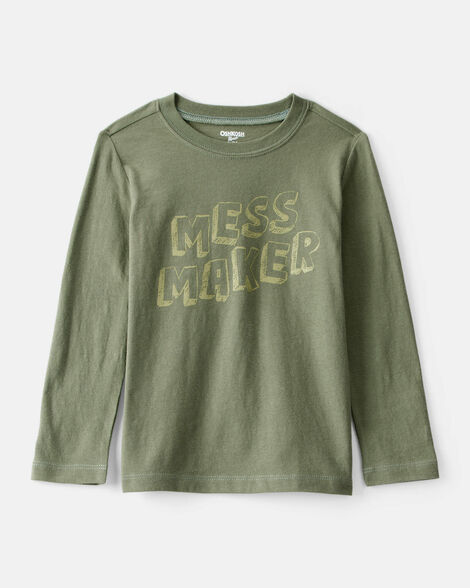 Toddler Boy Mess Maker Long-Sleeve Graphic Tee - Green