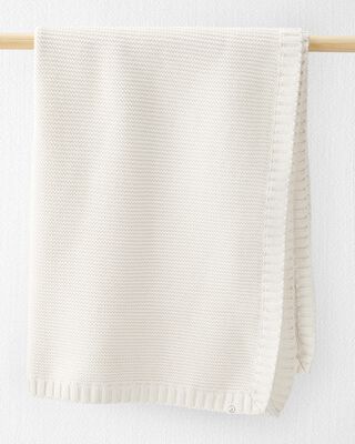 Product image 1 of Baby Organic Cotton Signature Stitch Blanket in Cream