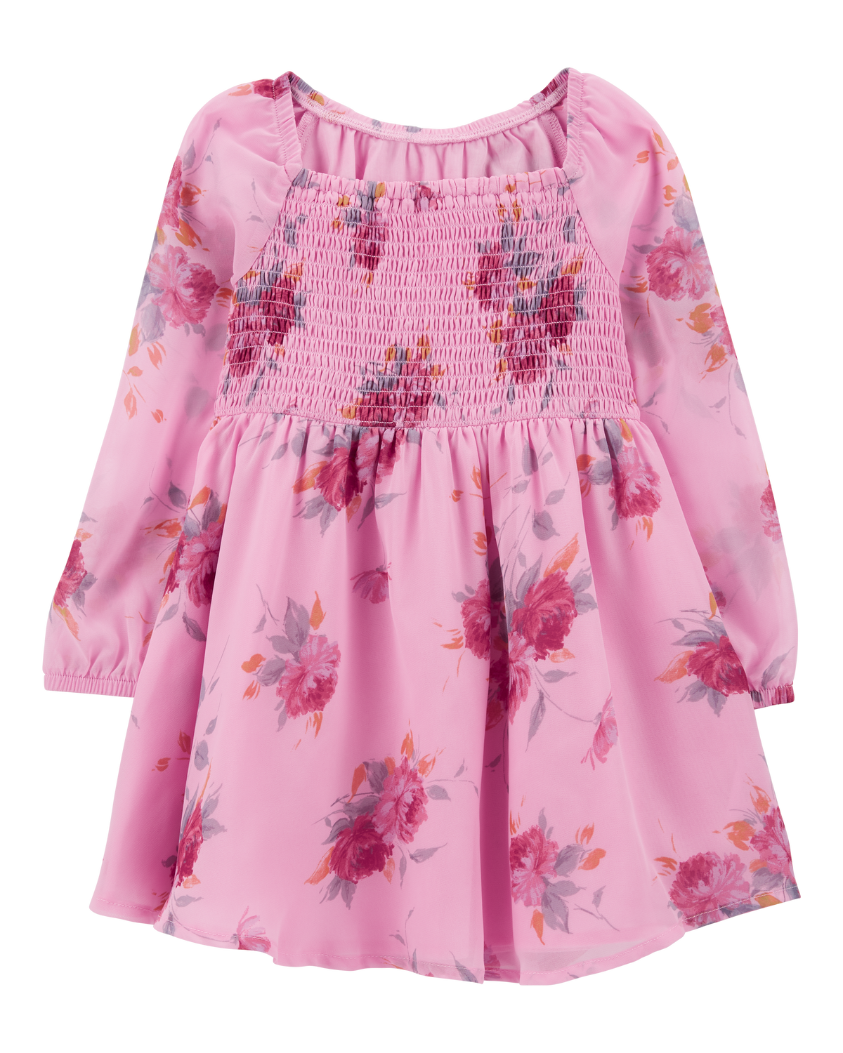 Toddler Floral Chiffon Long-Sleeve Dress - Pink - OshKosh