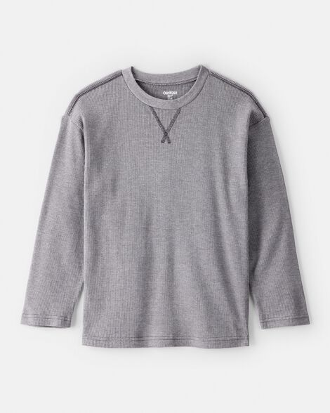 Boys Solid Thermal Long-Sleeve Tee - Grey