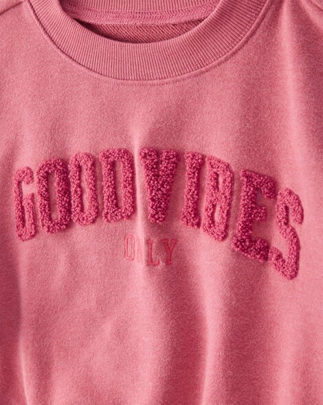 Girls Nashville Western Cotton Long-Sleeve Pullover Sweatshirt - Ivory