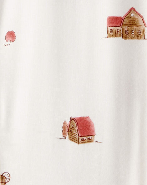 Product image 4 of Baby Barn Print PurelySoft 2-Way Zip 1-Piece Pajamas - Ivory
