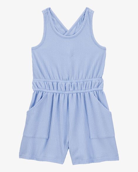  Product image 1 of Kid Ribbed Textured Romper - Blue