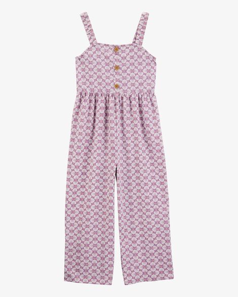  Product image 1 of Kid Tropical Print Knit Jumpsuit - Purple