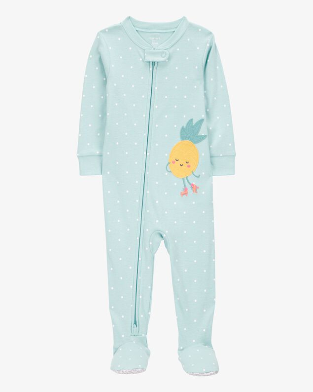 Product image 1 of Baby Girl 1-Piece Pineapple 100% Snug Fit Cotton Footie Pajamas - Green