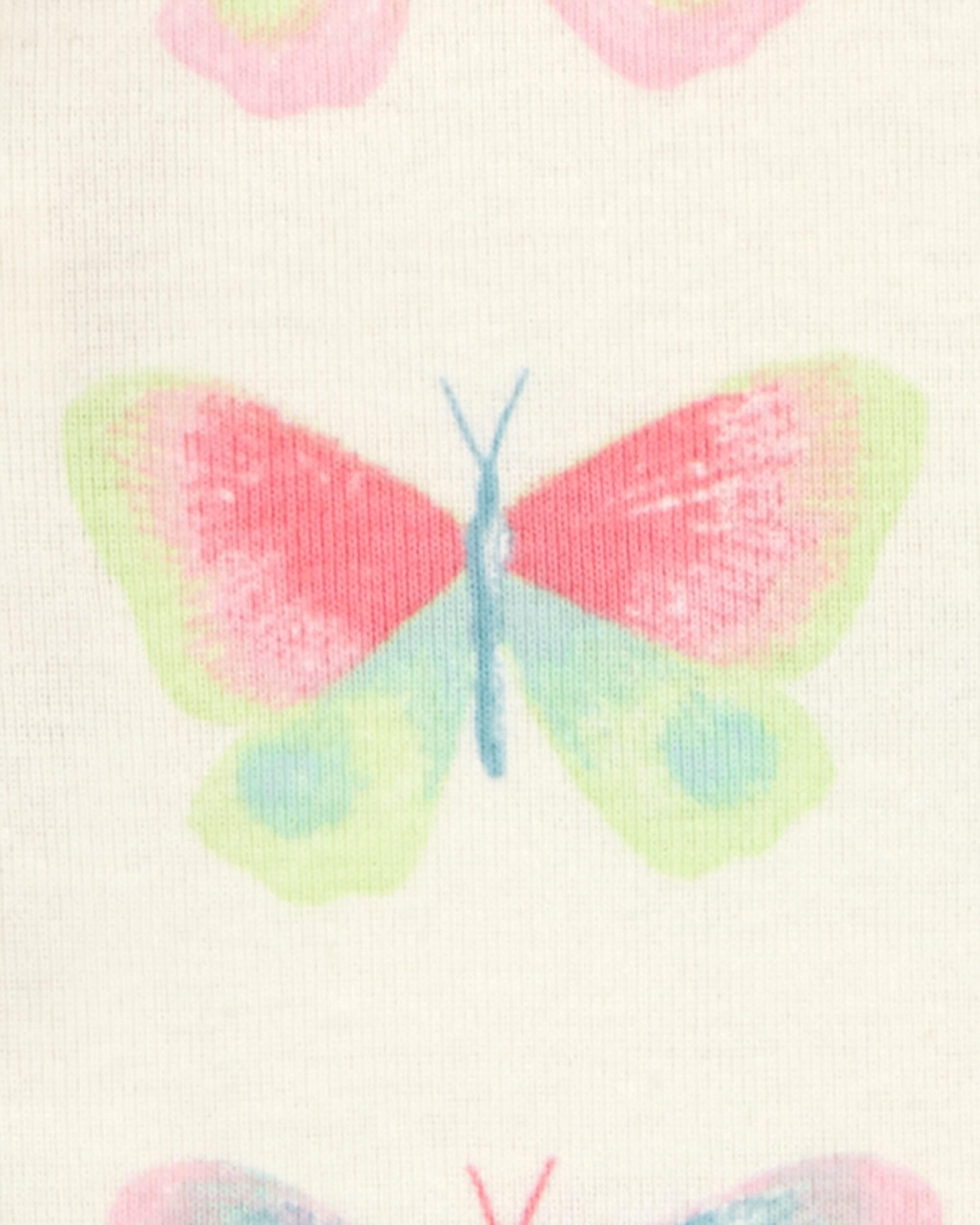 Baby Butterfly Print Snug Fit 4-Piece Pajamas