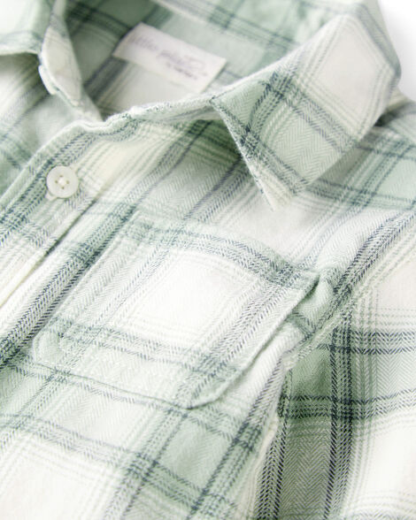 Product image 2 of Toddler Organic Cotton Herringbone Button-Front Shirt in Plaid