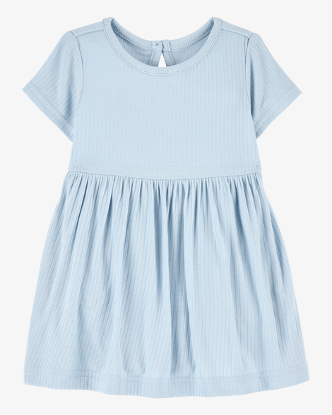 baby girl solid purelysoft bodysuit dress -blue