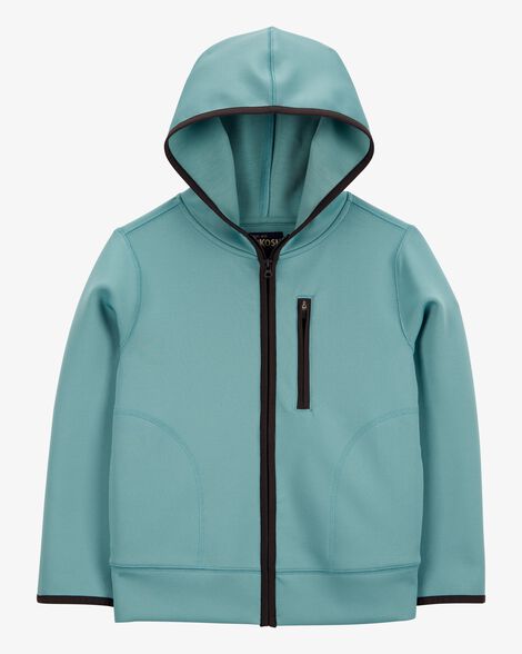  Product image 1 of Kid Stretch Tech Zip-Up Hooded Jacket - Teal