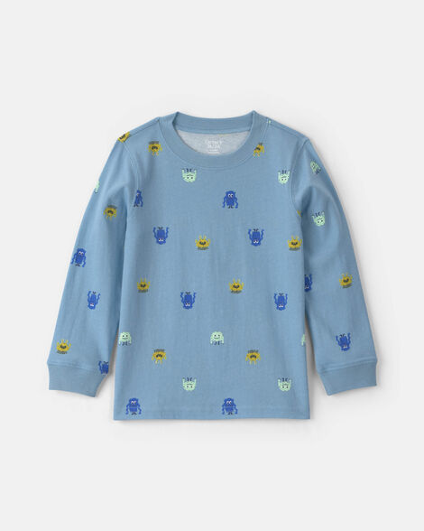 toddler boy monster long-sleeve t-shirt - blue