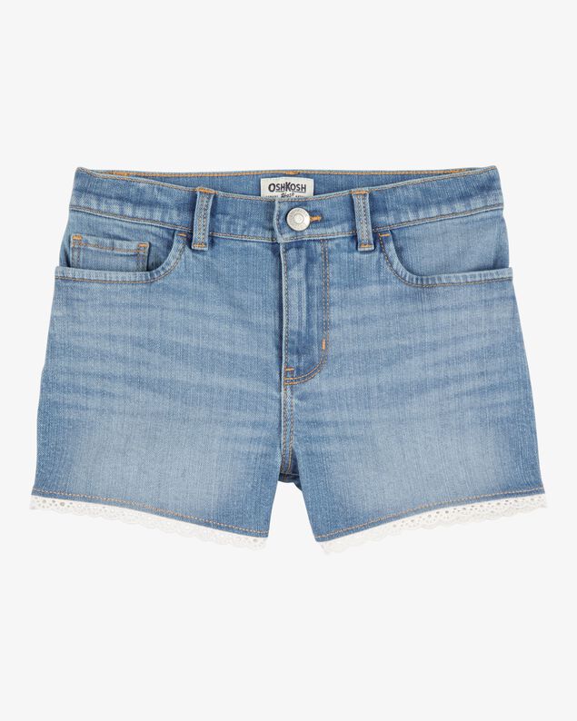 Product image 1 of Kid Eyelet Hem Iconic Denim Short - Brit Wash