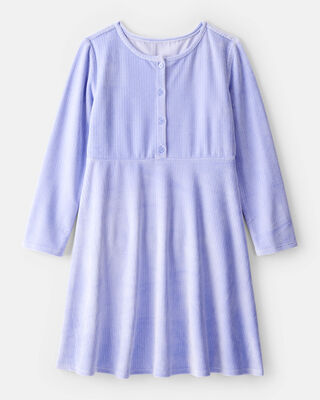 Girls Cozy Rib Dress - Red