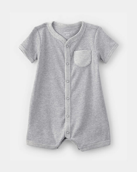 baby boy  short-sleeve romper - grey