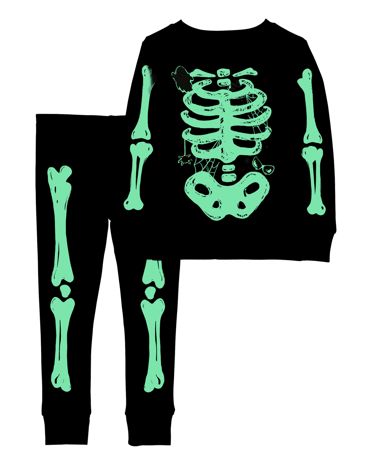 Carters Boys Skeleton Pajamas Baby 2-Piece Glow Halloween Skeleton