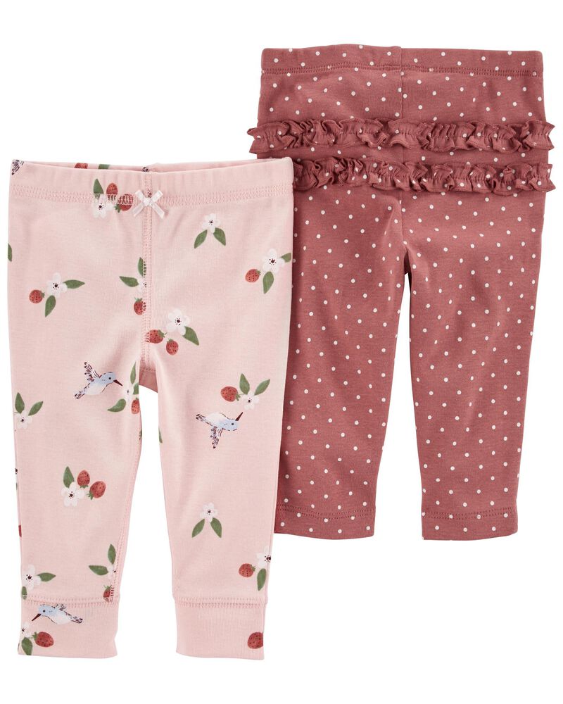 Pink Baby 2-Pack Cotton Pants | carters.com