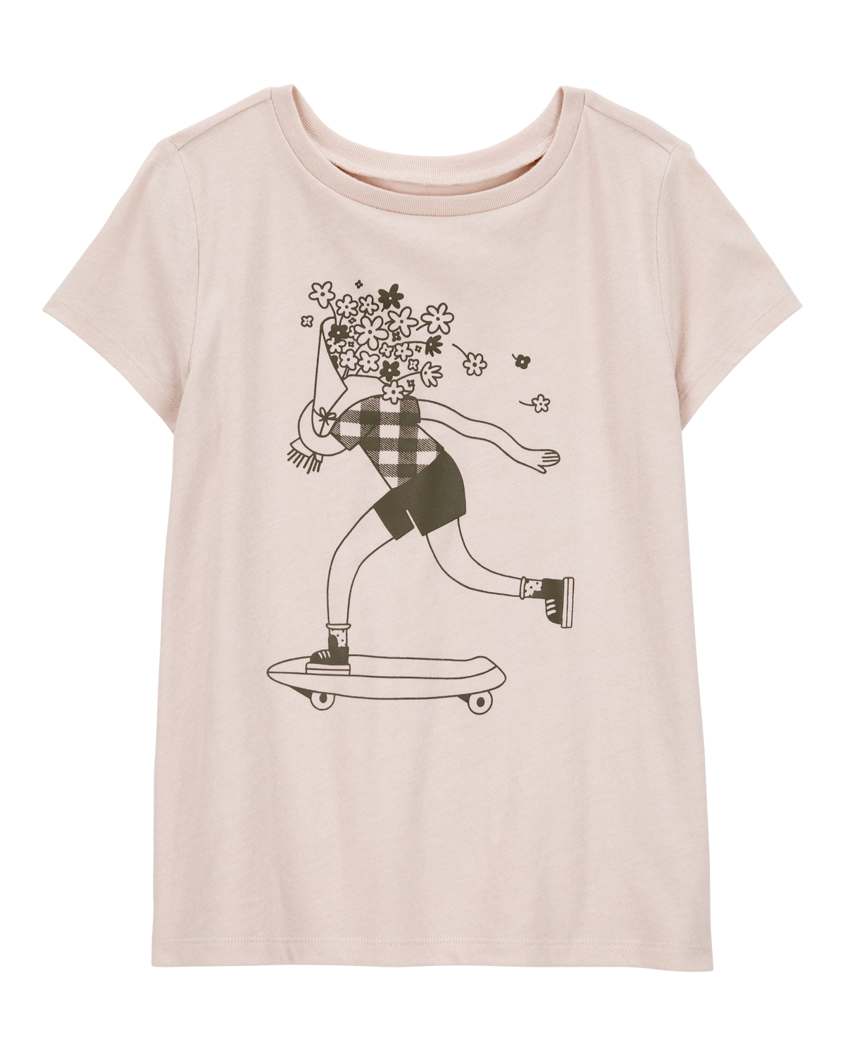 Girls Floral Skater Girl Graphic Tee - Tan - Carter's | Carter's