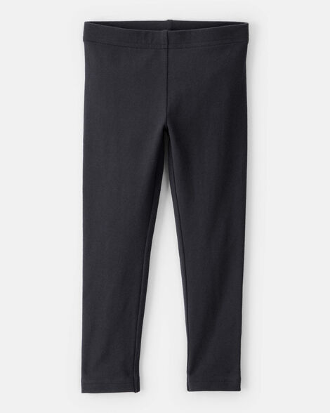 toddler girl cotton stretch leggings - black