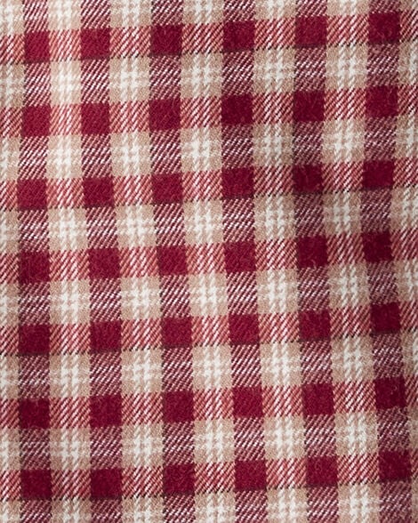 RED AND CREAM PLAID SHIRT IN COTTON, BABY RED AND CREAM PLAID SHIRT IN COTTON, BABY