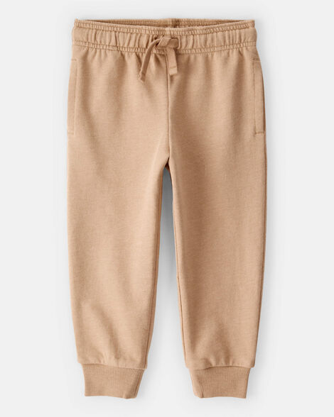 toddler boy french terry jogger - tan