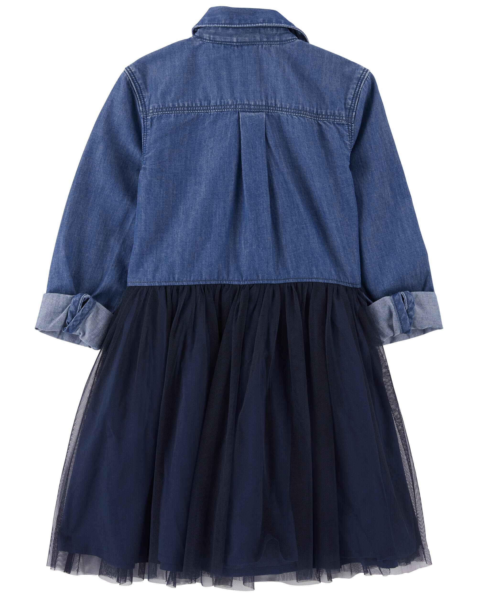 Toddler Denim Shirt Dress Mixed Tulle Remix OshKosh Carter s