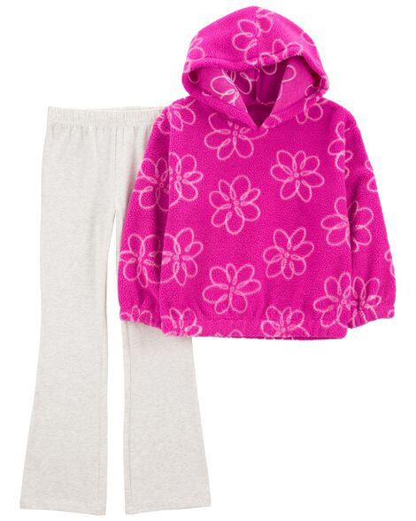  Product image 1 of Kid 2-Piece Pink Floral Fleece Pullover Set