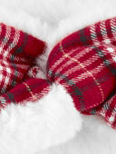 Red - Toddler Plaid Ear Warmer, Selected