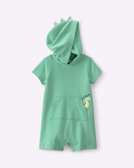 baby boy dinosaur short-sleeve romper - green