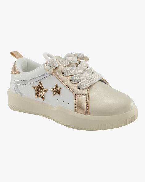 Product image 1 of Toddler Metallic Star Sneakers - Gold