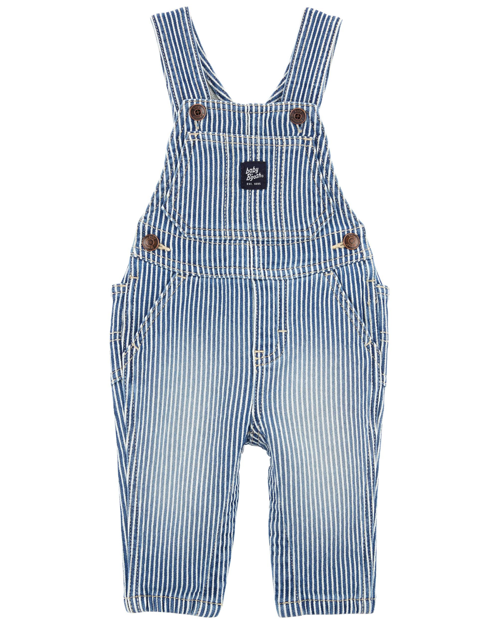 偉大な Knit-Like Baby Denim OshKosh - Overalls Stripe Hickory オーバーオール