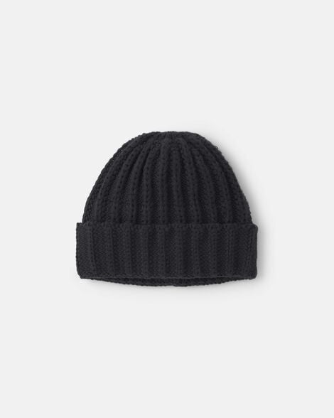 baby ribbed beanie - black