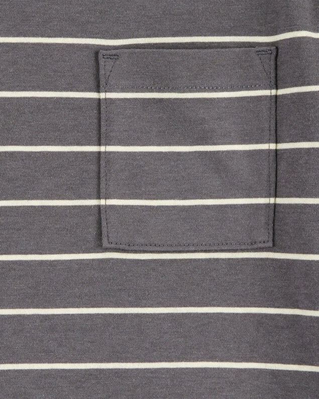 Product image 2 of Kid Striped Short-Sleeve Pocket Tee - Grey