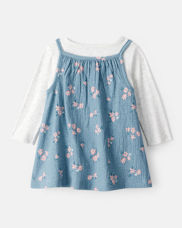 Product image 2 of Baby Girl 2-Piece Floral Long-Sleeve Dress Set - Blue